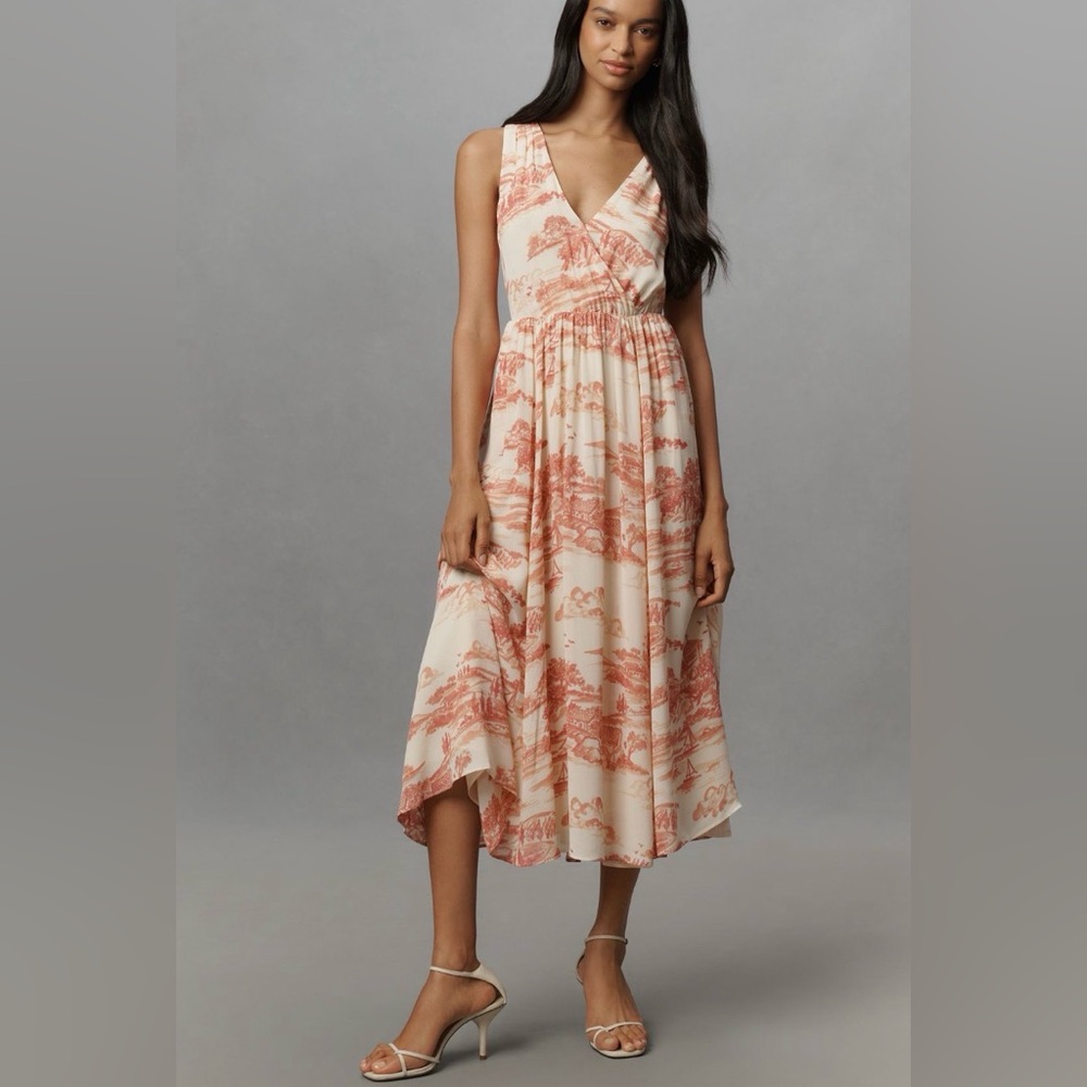 NWT Reformation Farah V-Neck Midi Dress | Sz 4 Dolce Vida Print Anthropologie